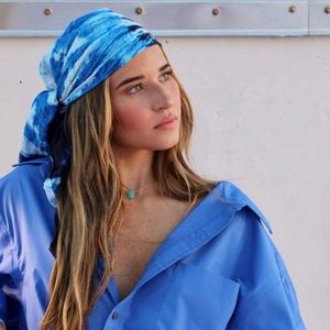 Aqua Tie-Dye Headscarf by Marque Aurora